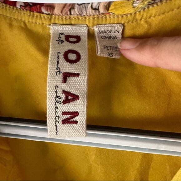 Anthropologie Dolan Ellory Dress Yellow Flutter Sleeve Left Coast XS P - Picture 5 of 7